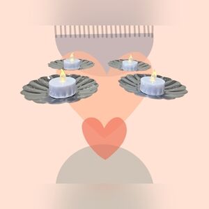 Art Silver Plated Rust Free Small Tea Light Candle Holder Cookie Desert Holders